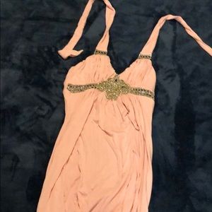 Sky baby pink halter dress